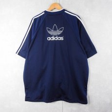 画像1: 90's adidas ロゴ刺繍 半袖トラックジャケット L (1)