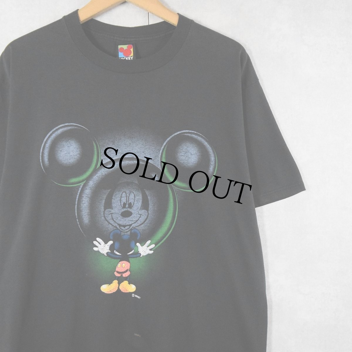 画像1: Disney "MICKEY MOUSE" キャラクタープリントTシャツ BLACK (1)