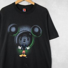 画像1: Disney "MICKEY MOUSE" キャラクタープリントTシャツ BLACK (1)