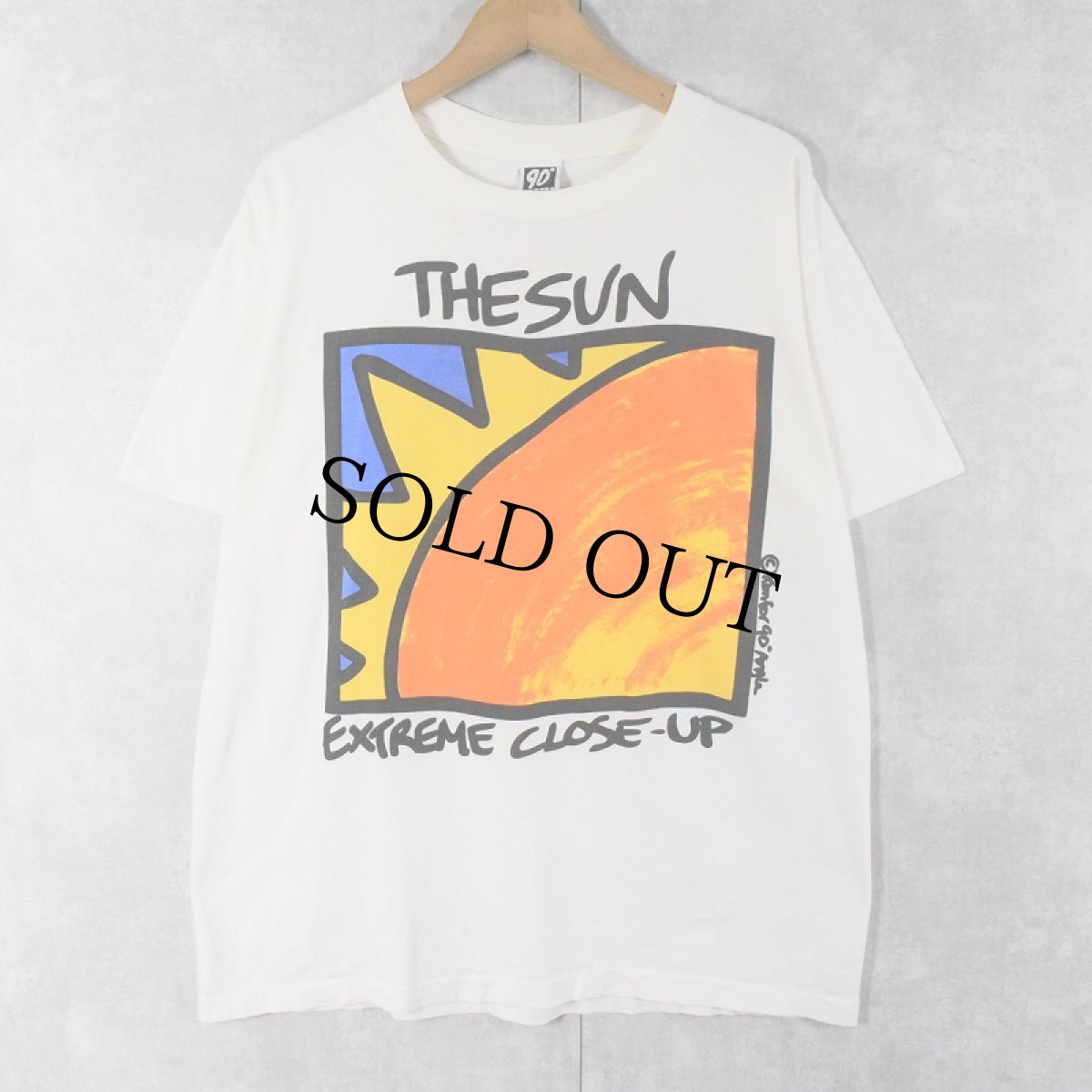 画像1: 90's 90°ANGLE USA製 "THE SUN EXTREME CLOSE-UP" 太陽イラストTシャツ L (1)