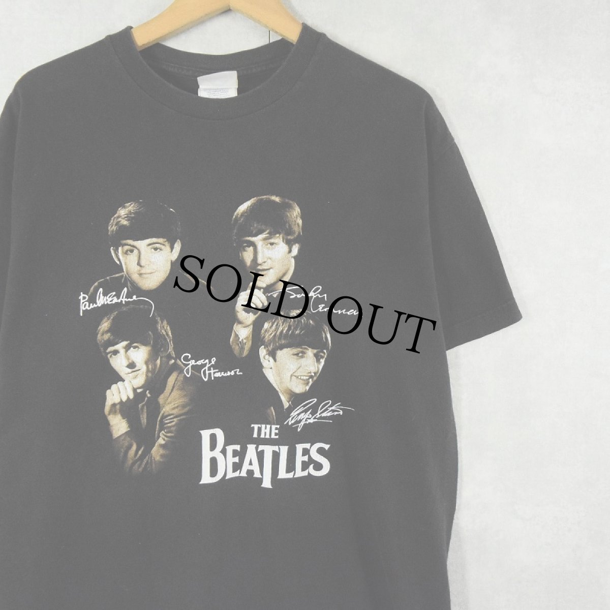 画像1: 2000's THE BEATLES USA製 ロックバンドTシャツ BLACK M (1)