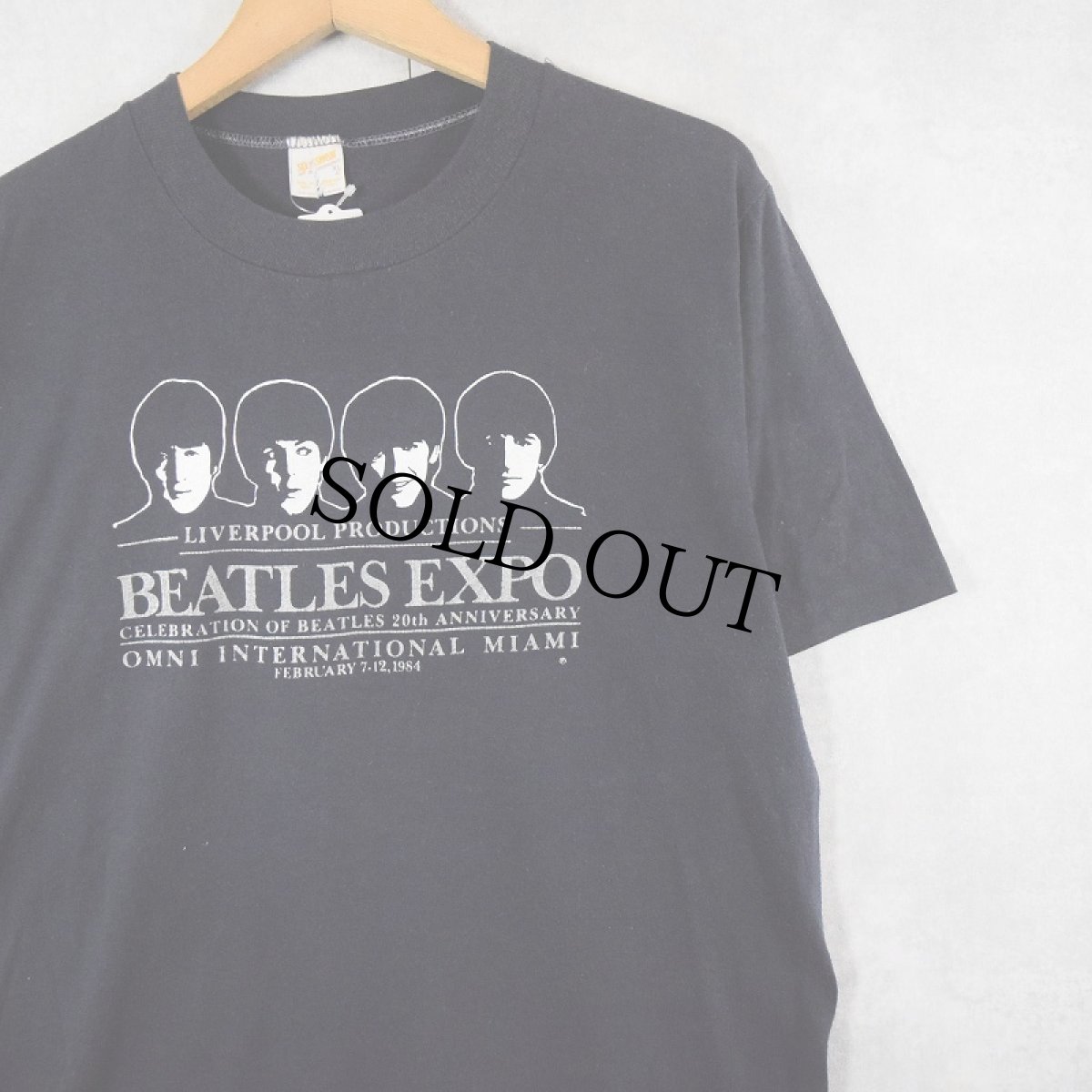 画像1: 80's THE BEATLES "BEATLES EXPO" ロックバンドTシャツ NAVY XL (1)