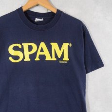 画像1: 90's SPAM USA製 ロゴプリントTシャツ NAVY L (1)