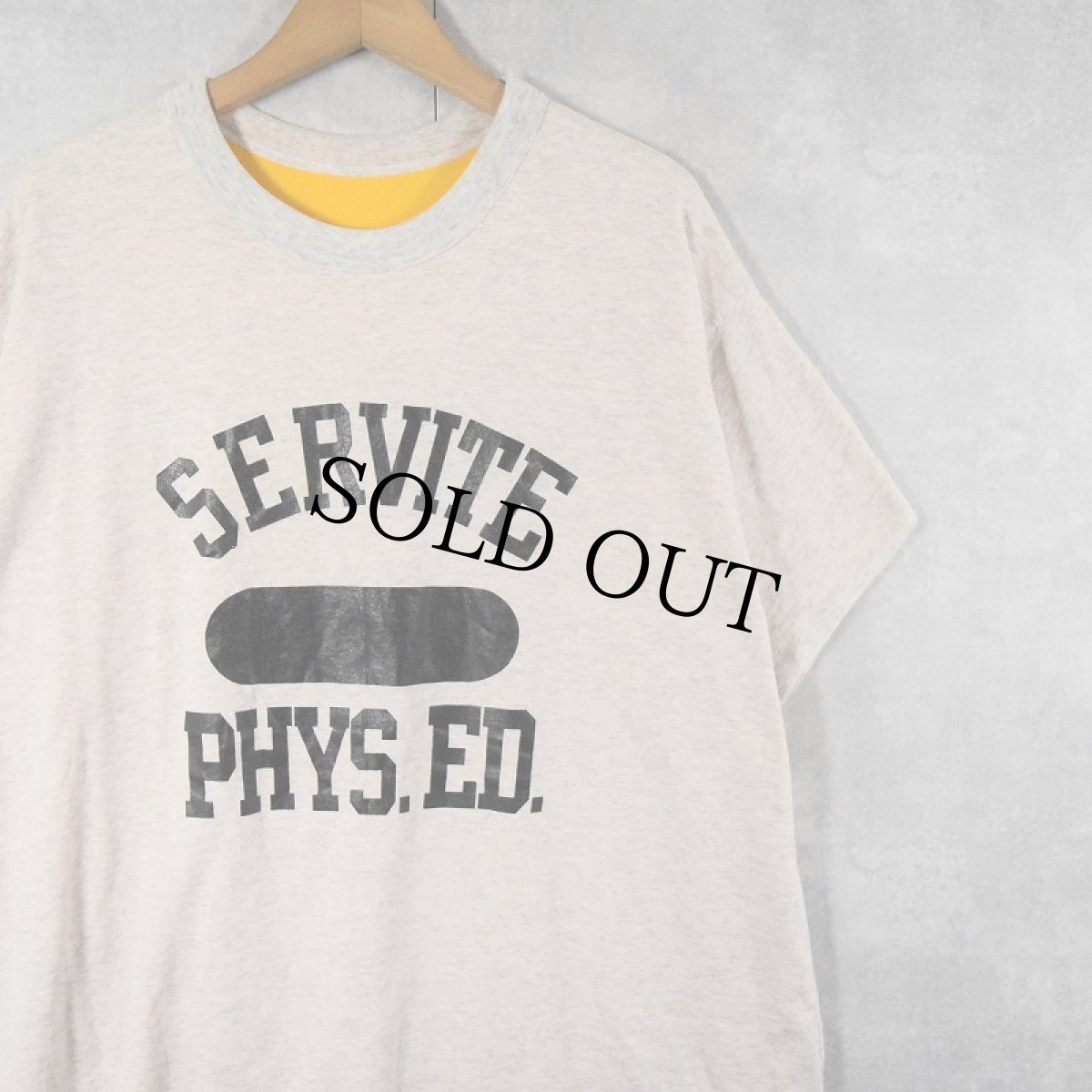 画像1: 80's〜 Merrygarden Athletic Wear USA製 "SERVITE PHYS.ED." ダブルフェイスリバーシブルTシャツ XXL (1)