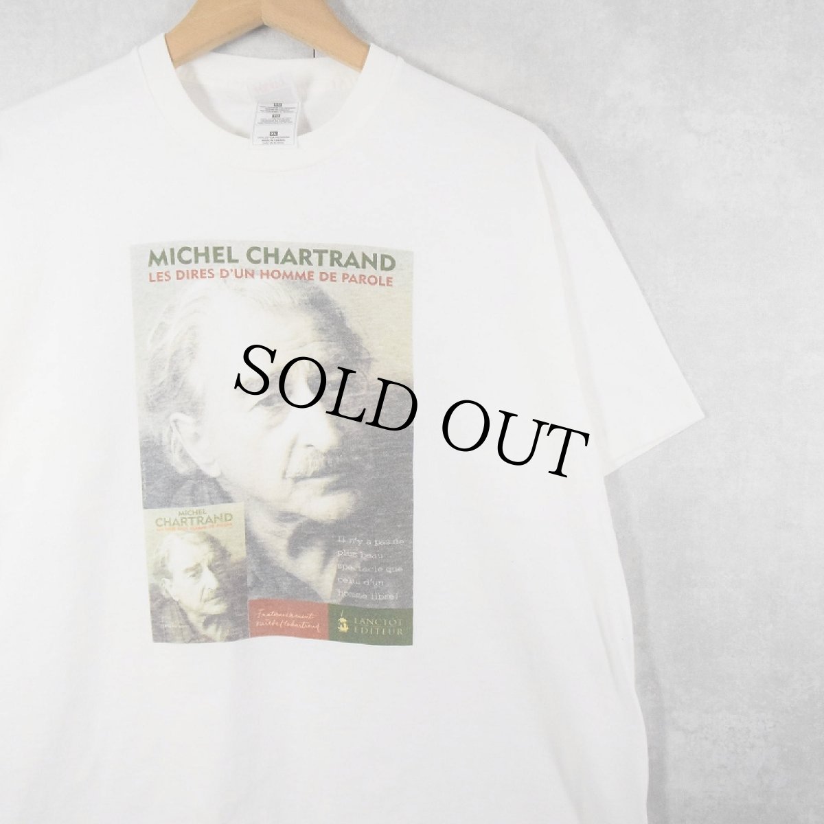 画像1: 90's MICHEL CHARTRAND CANADA製 政治家 プリントTシャツ XL (1)