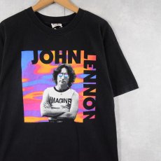画像1: 90's JOHN LENNON USA製 "IMAGINE" ミュージシャンプリントTシャツ BLACK L (1)