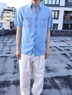 画像2: Ralph Lauren RRL マチ付き シャンブレーシャツ S (2)