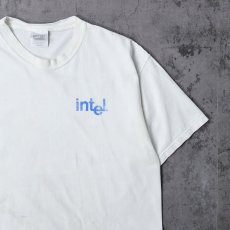 画像2: 2000's intel inside Pentium 4 コンピューター企業プリントTシャツ L (2)
