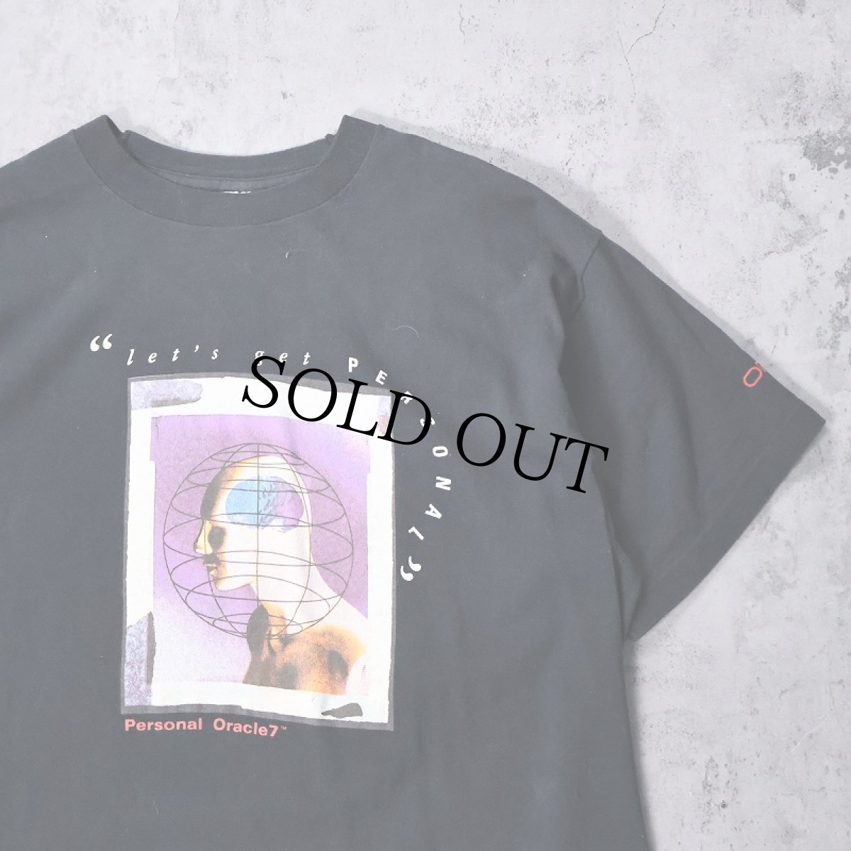 画像1: 90's Oracle Corporation USA製 "Personal Oracle7" コンピューター企業プリントTシャツ BLACK XL (1)