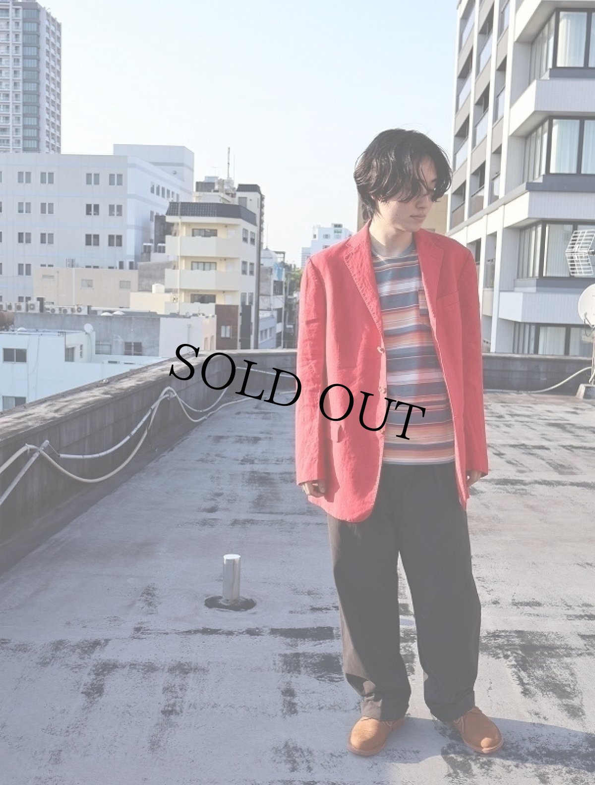 画像4: Ralph Lauren RRL マルチボーダー柄 ポケットTシャツ M (4)