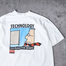 画像1: 90's DILBERT SOFTWEAR USA製 "TECHNOLOGY NO PLACE FOR WIMPS" コミックプリントTシャツ XL (1)