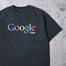 画像1: Google Video コンピューター企業 ロゴプリントTシャツ BLACK (1)