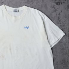 画像2: 2000's intel inside Pentium 4 コンピューター企業プリントTシャツ XL (2)