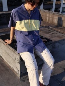 画像1: POLO Ralph Lauren ボーダー柄 コットンオープンカラーシャツ M (1)