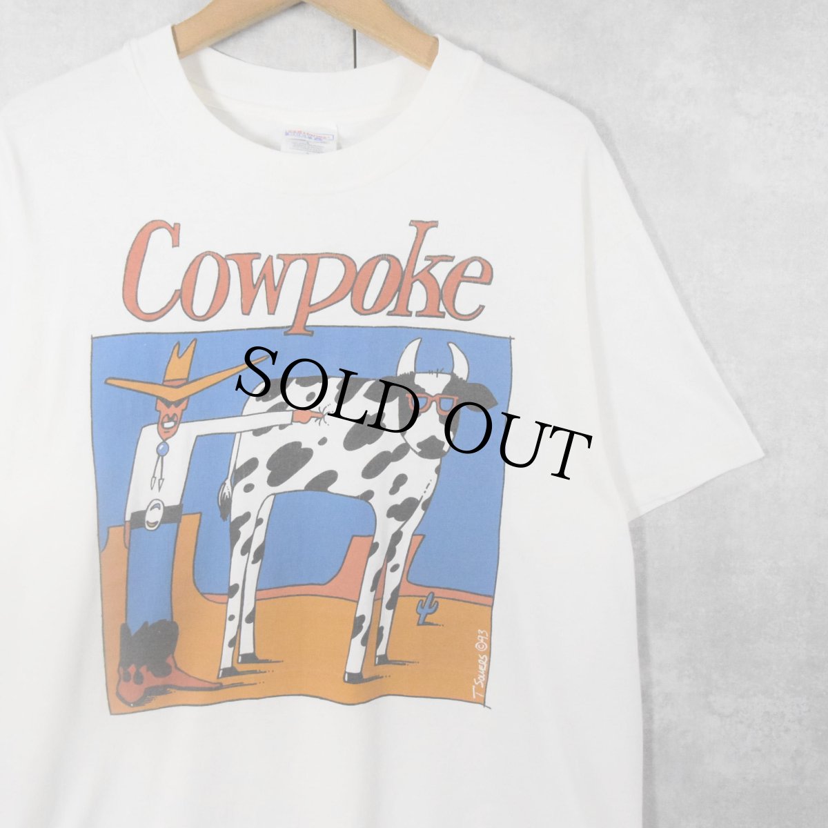 画像1: 90's T.SOUERS ”Cowpoke" アートプリントTシャツ L (1)