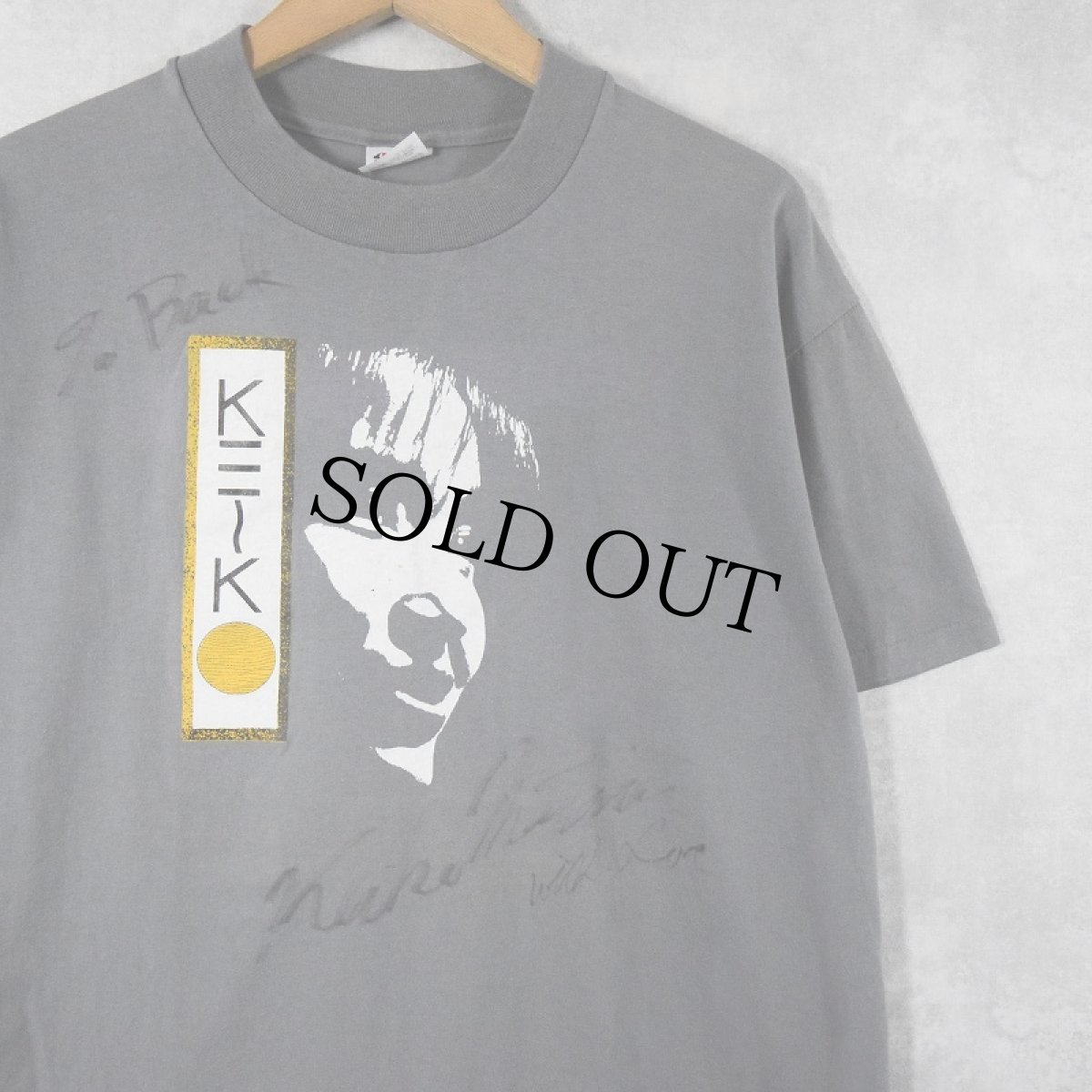 画像1: 80's KEIKO MATSUI USA製 ジャズピアニスト サイン入り プリントTシャツ L (1)