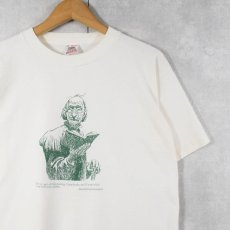 画像1: 90's Desiderius Erasmus USA製 哲学者 名言プリントTシャツ L (1)