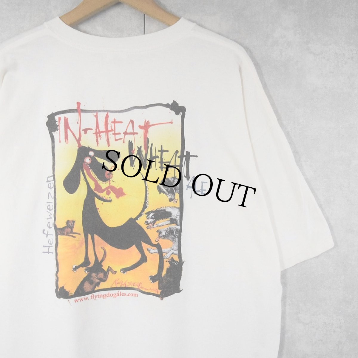 画像1: 【SALE】 Ralph Steadman "Flying Dog Brewery" クラフトビールブランド アートプリントTシャツ 2X (1)