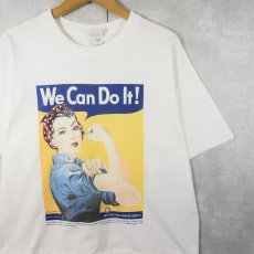 画像1: 90~2000's "We Can Do It!" 第二次世界大戦 ポスタープリントTシャツ L (1)