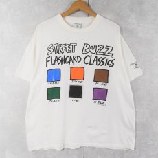 画像1: 90's STREET BUZZ USA製 "FLASHCARD CLASSICS" イラストプリントTシャツ SIZE3 (1)
