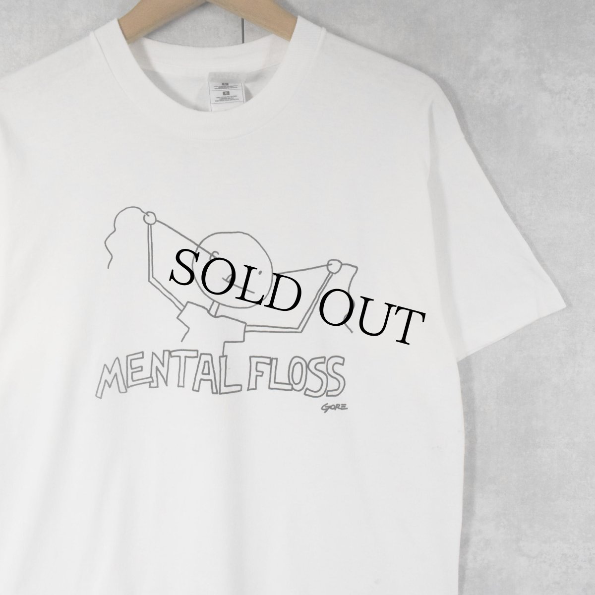 画像1: 90's GORE "MENTAL FLOSS" シュールイラストプリントTシャツ L (1)