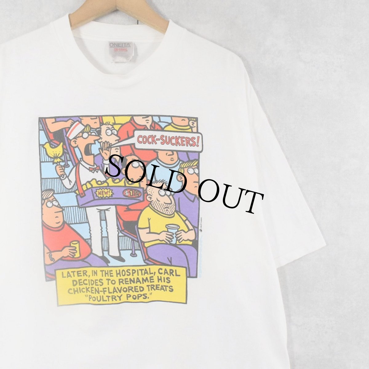 画像1: 90's USA製 "COCK-SUCKERS!" イラストプリントTシャツ XXL (1)