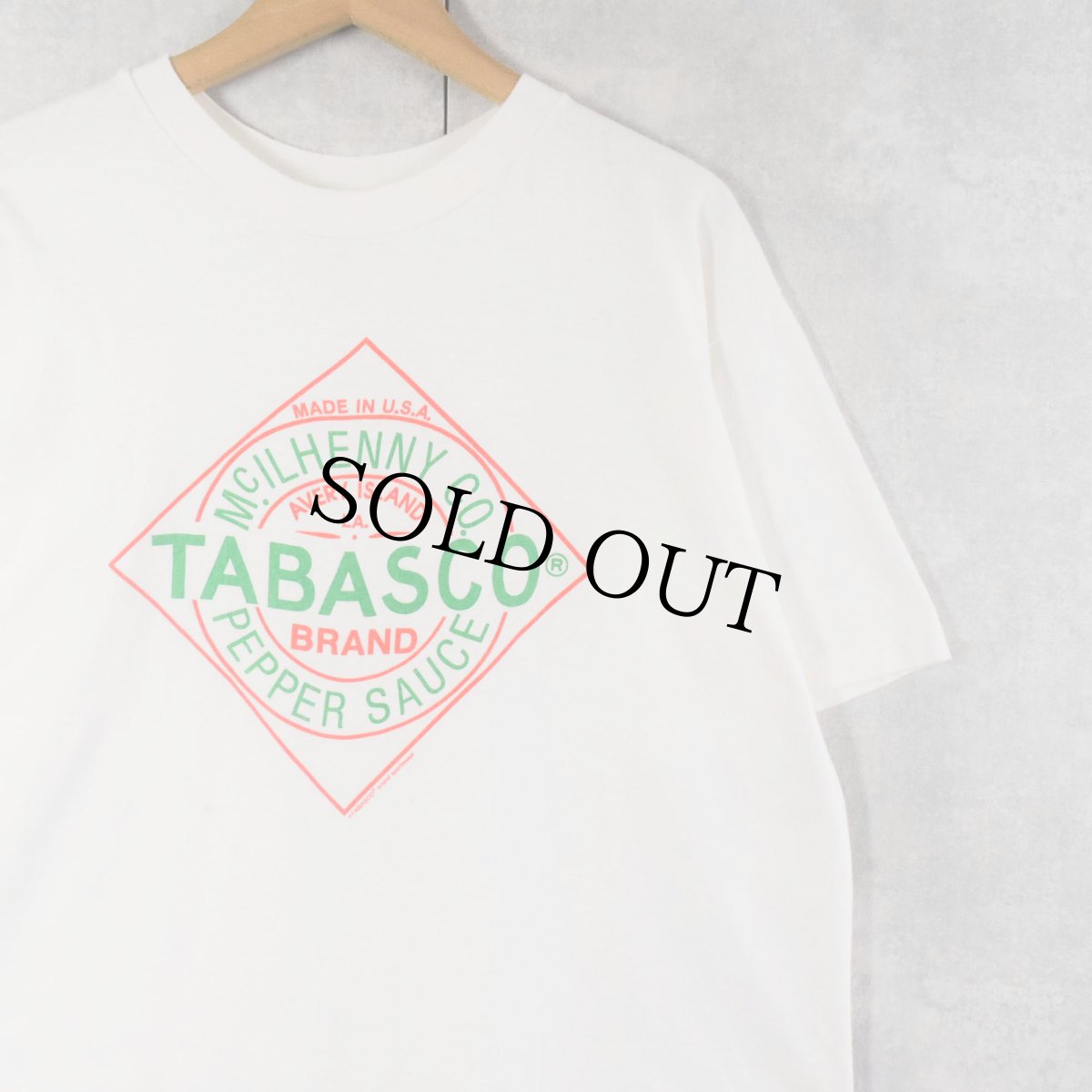 画像1: 90's TABASCO USA製  食品企業 ロゴプリントTシャツ XL (1)