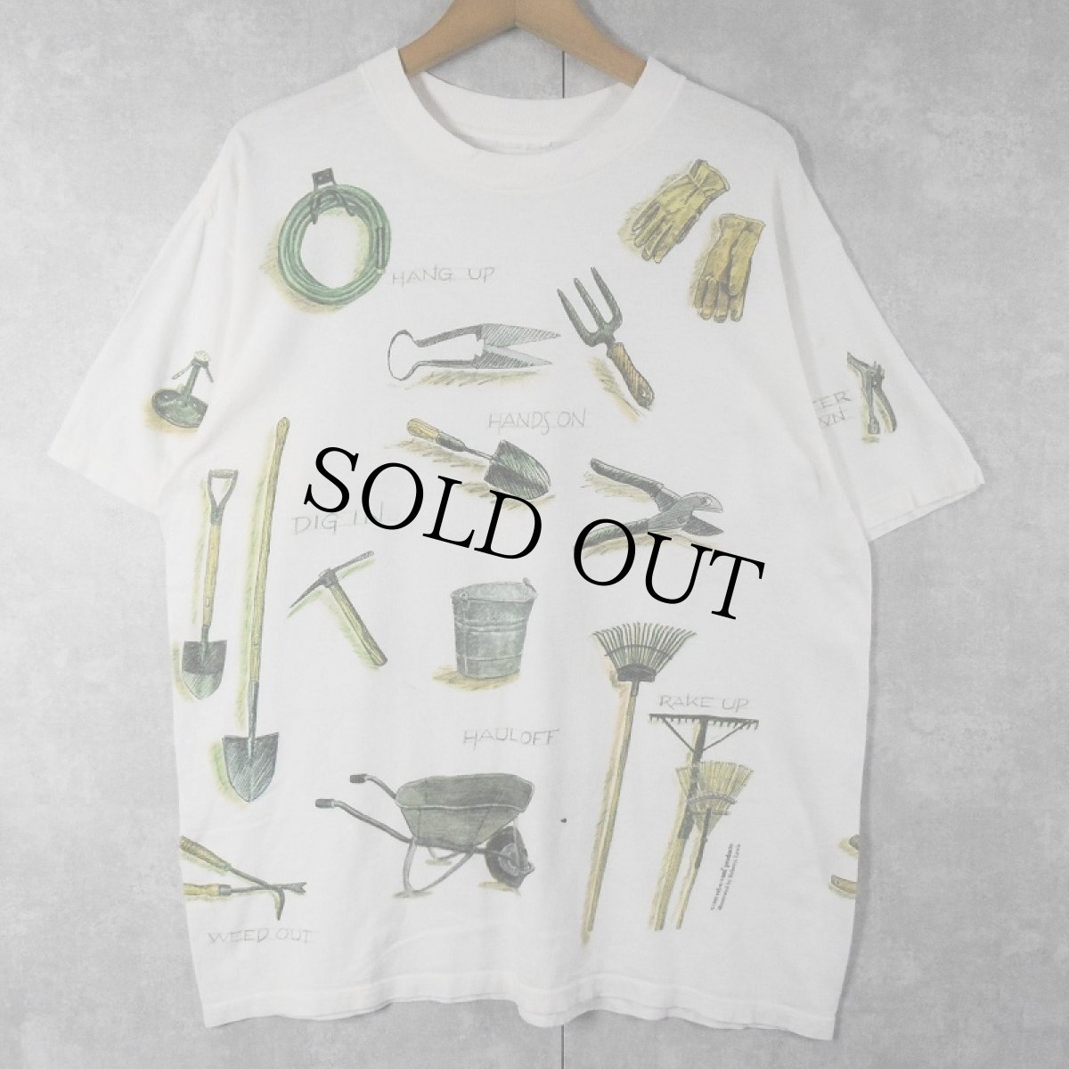 画像1: 90's rel-e-vant products 農具柄 プリントTシャツ (1)