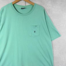 画像1: 90's POLO Ralph Lauren USA製 ロゴ刺繍 ポケットTシャツ XL (1)
