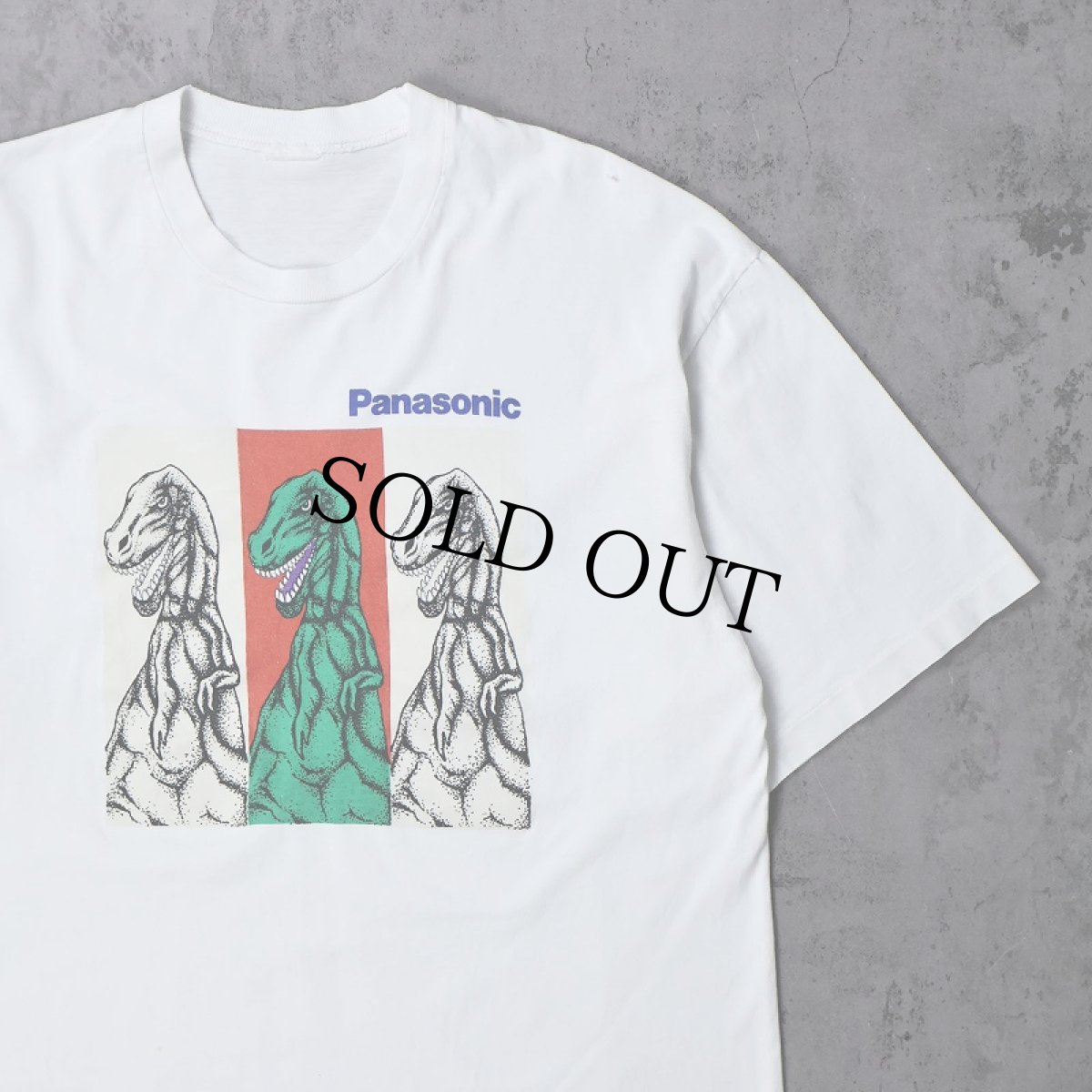 画像1: 90's Panasonic 電機メーカー 恐竜プリントTシャツ (1)