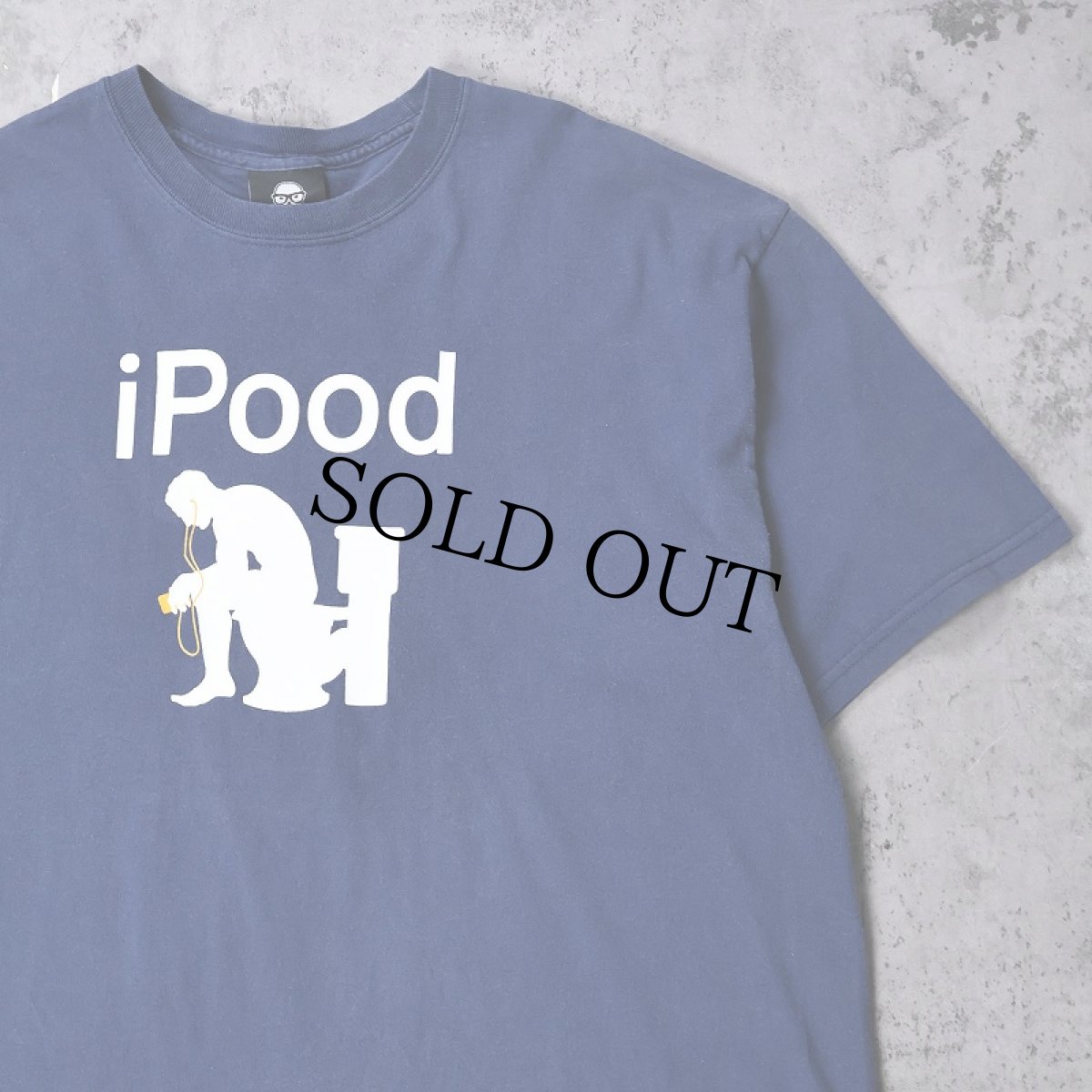 画像1: "iPood" ジョークプリントTシャツ NAVY L (1)