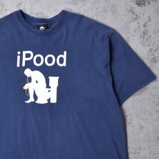 画像1: "iPood" ジョークプリントTシャツ NAVY L (1)