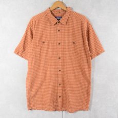 画像1: Patagonia チェック柄 ヘンプ×コットンシャツ XL (1)