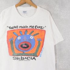 画像1: BIG HED "YOU'RE MAKIN ME CRAZY" アートプリントTシャツ L (1)