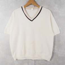 画像1: 60's TOWNCRAFT Penneys Vネック パイルTシャツ L (1)