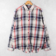 画像1: Patagonia ORGANIC COTTON オンブレーチェック柄 コットンシャツ L (1)