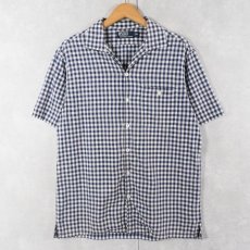 画像1: POLO Ralph Lauren ギンガムチェック柄 コットンオープンカラーシャツ M (1)