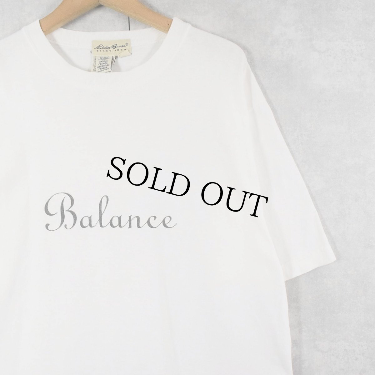 画像1: 90's Eddie Bauer CANADA製 "Balance" ロゴプリントTシャツ M (1)