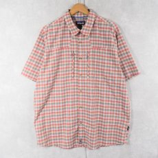 画像1: Patagonia チェック柄 ナイロン×ポリシャツ XL (1)