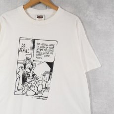 画像1: Mike Peters "ジキル博士とハイド氏" パロディイラスト プリントTシャツ XL (1)