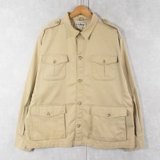 画像1: 80〜90's L.L.Bean USA製 ポリエステル×コットン サファリジャケット XL (1)