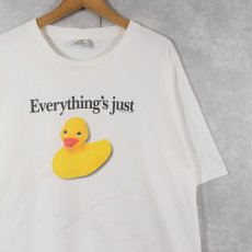 画像1: 90's USA製 "Everything's just" アヒルプリントTシャツ XXL (1)
