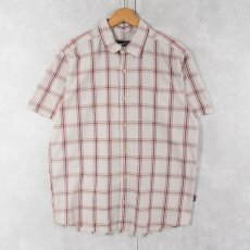 画像1: Patagonia ORGANIC COTTON チェック柄 コットンポリシャツ M (1)