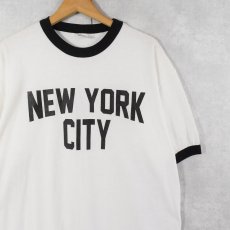 画像1: 2000's "NEW YORK CITY" プリントリンガーTシャツ XL (1)