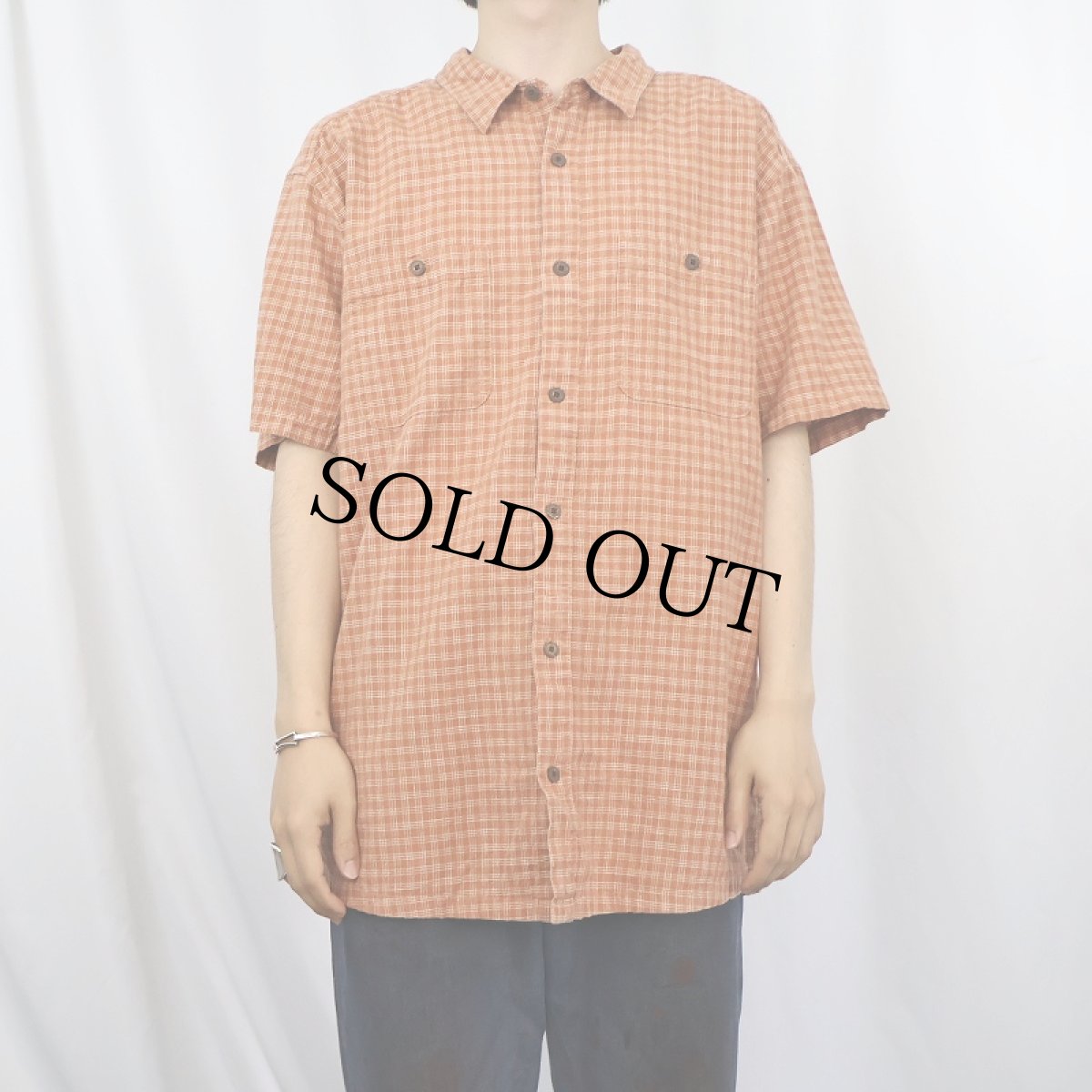 画像2: Patagonia チェック柄 ヘンプ×コットンシャツ XL (2)