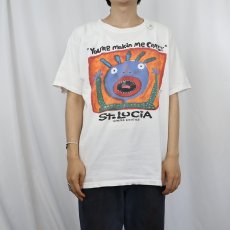 画像2: BIG HED "YOU'RE MAKIN ME CRAZY" アートプリントTシャツ L (2)