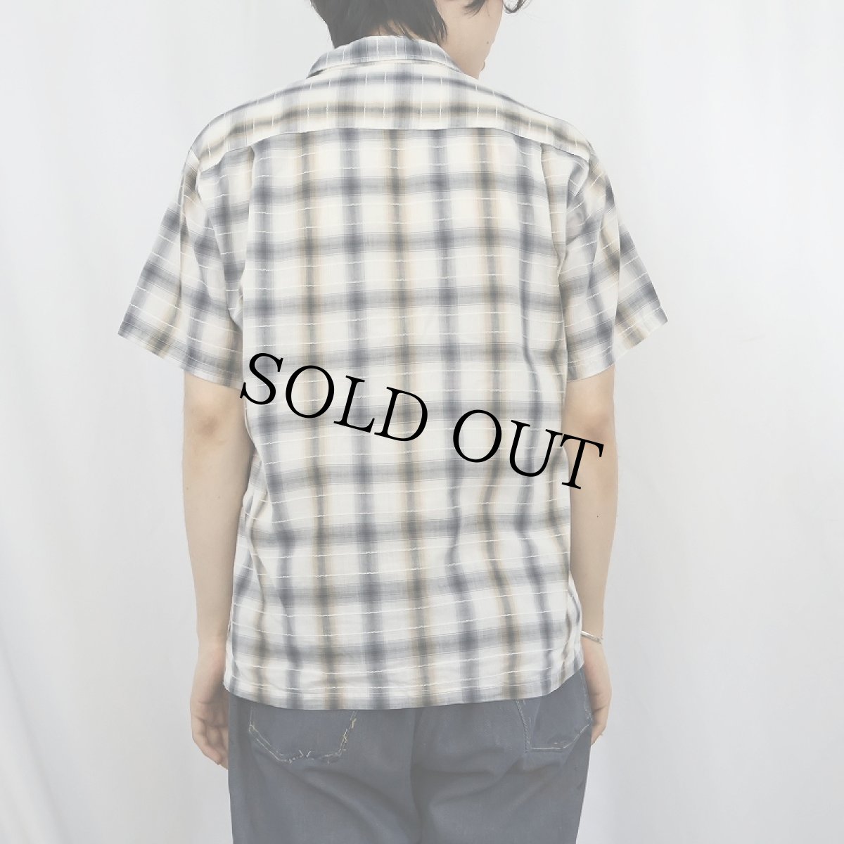 画像3: 50's Lanier オンブレーチェック柄 オープンカラーシャツ M (3)