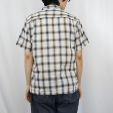 画像3: 50's Lanier オンブレーチェック柄 オープンカラーシャツ M (3)