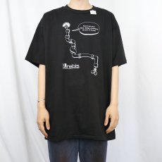 画像2: 90's Rebis USA製 ソフトウェア企業 シュールイラストプリントTシャツ BLACK XL (2)