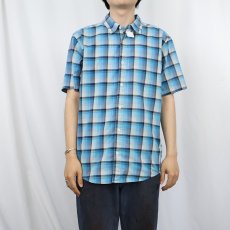 画像2: Patagonia ORGANIC COTTON オンブレーチェック柄 コットンポリシャツ M (2)